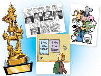 National Cartoonists Society's Reuben Award The National Cartoonists Society meets in Portland for their annual Reuben Awards ceremony, and R.C. Harvey and David Silverman join us on KBOO Radio's Words and Pictures to talk about the event