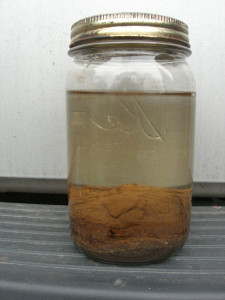 The results of a simple soil texture test The results of a simple soil texture test