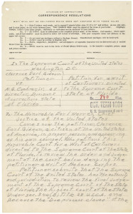 Petition for certiorari from 1963 SCOTUS case Gideon v Wainwright (Creative Commons)