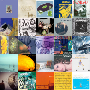 A collage of the fronts of albums/singles played on the show, with the Self Help Radio logo superimposed over them.