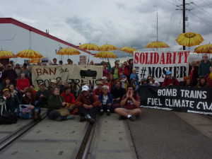 sit-in on BNSF tracks in Vancouver sit-in on BNSF tracks in Vancouver
