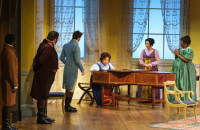 Miss Bennet: Christmas at Pemberley Select cast members in Miss Bennet: Christmas at Pemberley at The Armory.     Photo by Russell J. Young/Courtesy of Portland Center Stage at The Armory